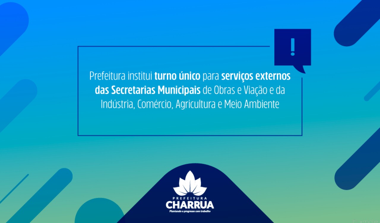Charrua institui turno único nas secretarias de Obras e Agricultura