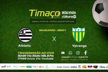 Assista ao vivo a transmissão de Athletic X Ypiranga neste sábado(7) às 17h30 com a equipe Timaço Sports