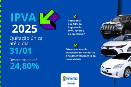 Proprietários de veículos têm desconto para pagamento antecipado do IPVA 2025 em janeiro